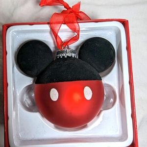 Mickey Mouse Disney Glass Christmas Ornament in box